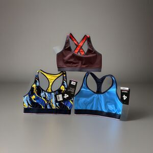 3 Pack Four Laps NEW Infinity Sports Bra Size Small Crisscross Back NWT